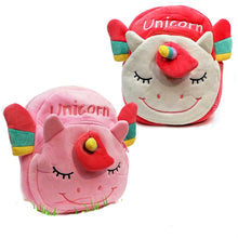 Ghiozdan Pufos Unicorn 26×25 cm + Rechizite Cadou