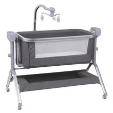 Pătuț inteligent pentru copii, A6 gri cu legănare automată și reglare pe înălțime