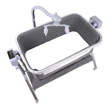 Pătuț inteligent pentru copii, A6 gri cu legănare automată și reglare pe înălțime