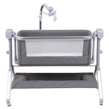 Pătuț inteligent pentru copii, A6 gri cu legănare automată și reglare pe înălțime