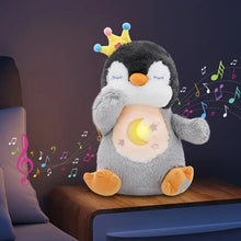 Jucarie Pinguin Interactiv cu 4 functii, Efect de Respiratie si Lumini, 35cm.