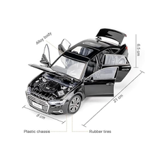 Jucărie Mașinuță Audi A6L, 1:24 Negru – Metal Die-Cast, Sunete și Lumini