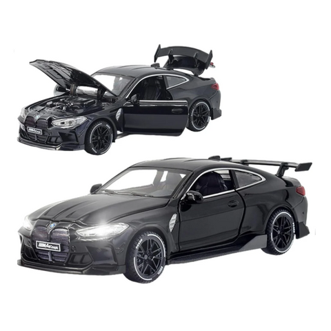 Mașinuță BMW M4 din Metal 1:24 – Uși & Capotă Deschise, Lumini și Sunet