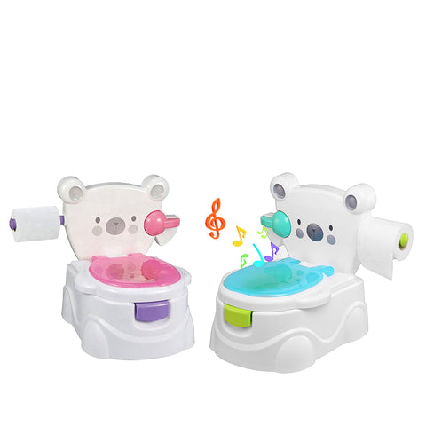 Oliță muzicală 3 în 1 pentru copii, cu senzor, scăunel și suport hârtie igienică