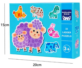 Set 6 Puzzle-uri Animale Domestice – Joc Educativ din Carton Gros