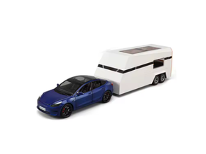Mașină de Jucărie Metalică Tesla Model 3 – cu Remorcă, Lumini și Sunete Muzicale, 1:24