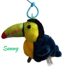 Jucarie de tip Breloc, Papagal care Ciripeste si Imita Vocea, 12-14cm.