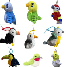 Jucarie de tip Breloc, Papagal care Ciripeste si Imita Vocea, 12-14cm.