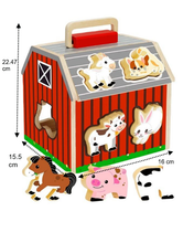 Set de Joacă cu Fermier și Animale - Căsuță din Lemn