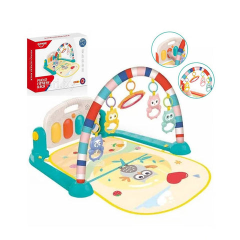 Centru de activități pentru bebeluși cu pian muzical și jucării detașabile, tip covoraș