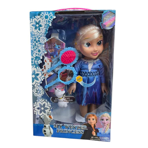 Set 2 Papusi Frozen Disney, Printesele Zapezii Elsa si Anna 30cm, + 2 Olaf