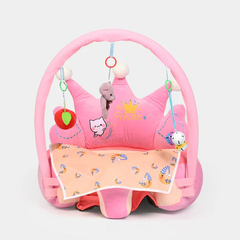 Fotoliu de Pluș pentru Copii cu Centru de Activitati Roz, 3 jucarii incluse