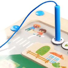 Tablă cu Labirint din Lemn, Tematică Reciclare - Joc Educativ