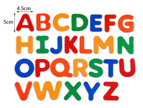 Alfabetar din Lemn cu Litere Magnetice – Set Educativ 52 Piese