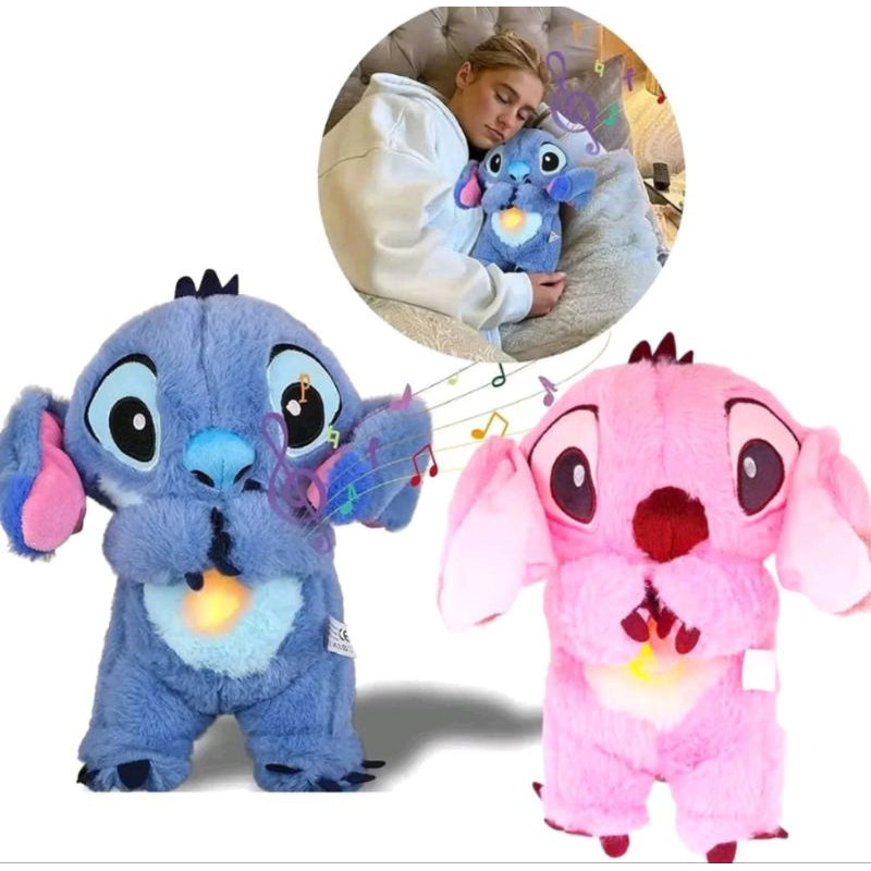 Jucarie Stich De Plus, Interactiv cu Efect de Respiratie in Somn,Multifunctional, 30cm.