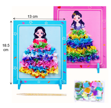 Joc creativ Broderia păpușii – Set cu 2 tablouri din lemn
