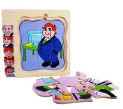Set 5 Puzzle din Lemn – Evoluția Umană „Bunicul”