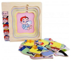 Set 5 Puzzle din Lemn – Evoluția Umană „Bunicul”