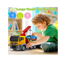 Camion de Remorcare de Jucărie 1:14 – Fricțiune, Platformă Mobilă, Lumini