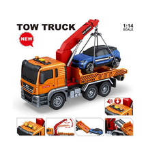 Camion de Remorcare de Jucărie 1:14 – Fricțiune, Platformă Mobilă, Lumini