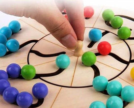 Joc Cognitiv din Lemn – Disc Interactiv cu Bile, Jucărie Educativă pentru Copii
