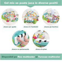Centru de activități pentru bebeluși cu pian muzical – salteluță de joacă interactivă