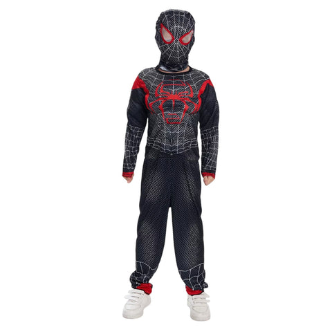 Costum Halloween de Copii, Spiderman Omul Paianjen Negru, set cu Masca si Muschi