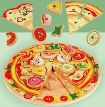Set Puzzle Pizza din Lemn – Jucărie de Învățare prin Joacă