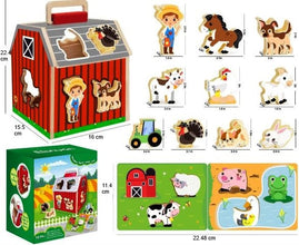 Set de Joacă cu Fermier și Animale - Căsuță din Lemn