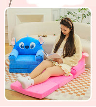 Fotoliu Extensibil Stitch de Pluș pentru Copii, Albastru, 100cm.