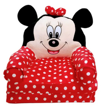 Fotoliu de Pluș Extensibil pentru Copii, Minnie Mouse Rosu cu Buline, 80cm.