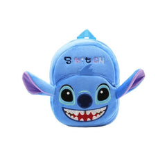 Ghiozdan Pufos Stitch Albastru 28×25cm + Rechizite Cadou