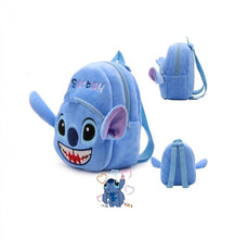 Ghiozdan Pufos Stitch Albastru 28×25cm + Rechizite Cadou