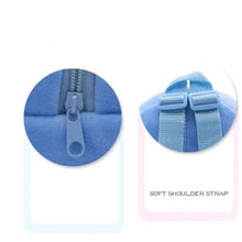 Ghiozdan Pufos Stitch Albastru 28×25cm + Rechizite Cadou