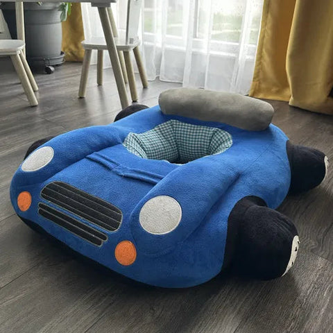 Fotoliu Extensibil de Pluș pentru Copii, tip Masinuta, 60cm.