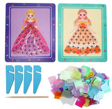 Joc creativ Broderia păpușii – Set cu 2 tablouri din lemn