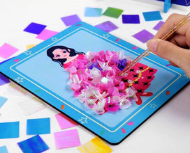Joc creativ Broderia păpușii – Set cu 2 tablouri din lemn