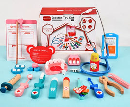 Set Doctor Dentist din lemn – Joc de rol educativ pentru copii, 20 buc