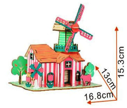 Machetă Puzzle 3D din Lemn Tulip – Joc Creativ de Construcție