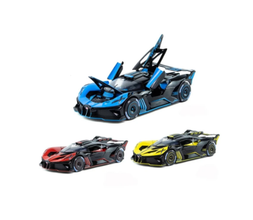 Mașinuță Metalică Bugatti Bolide 1:24 – Uși Deschizabile, Lumini LED, Funcție Spray