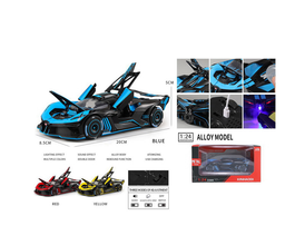 Mașinuță Metalică Bugatti Bolide 1:24 – Uși Deschizabile, Lumini LED, Funcție Spray