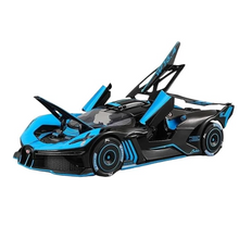 Mașinuță Metalică Bugatti Bolide 1:24 – Uși Deschizabile, Lumini LED, Funcție Spray