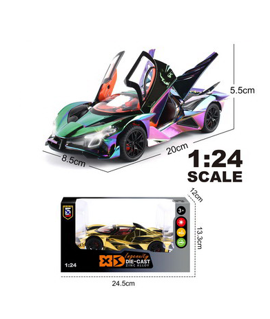 Mașinuță Metalică, Apollo Project EVO cu Lumini, Sunete și Uși Deschise, 25cm.