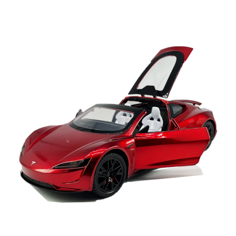 Mașinuță Metalică Tesla Roadster la Scară 1:24 – Model Realist, cu sunete și lumină