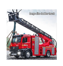 Camion de Pompieri Metalic cu Sirenă și Lumini – Pompă de Apă Funcțională, Scară Rotativă