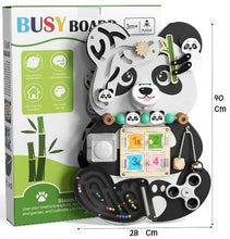 Panda Busy Board Lemn – Activități Senzoriale și Educaționale
