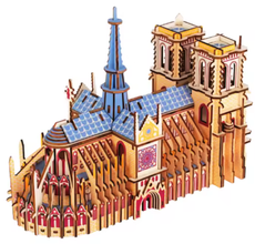 Puzzle 3D din Lemn Notre-Dame Paris – Machetă Arhitecturală