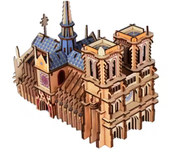 Puzzle 3D din Lemn Notre-Dame Paris – Machetă Arhitecturală
