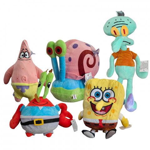 Set Plus SpongeBob si Prietenii – 6 Jucarii de Plus pentru Copii