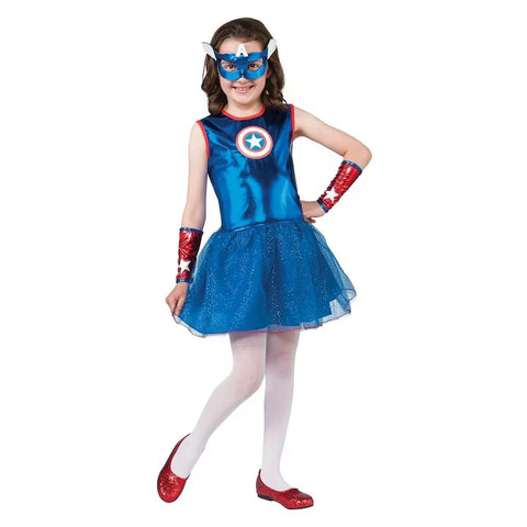 Costum Halloween de Copii, Captain America Marvel, Fata